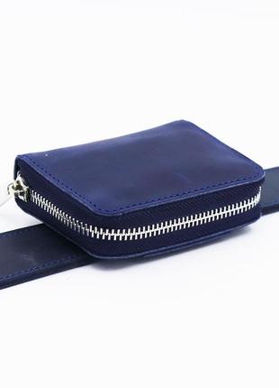 Mini leather wallet with belt loop/ slim travel key case/ personalized compact men purse for money