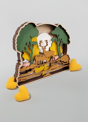 Joyki 3d wooden coloring book creativity kit «Deers 2»9 photo