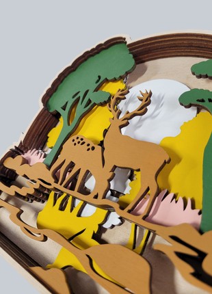 Joyki 3d wooden coloring book creativity kit «Deers 2»8 photo