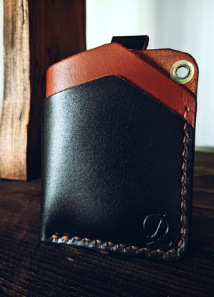 Handmade leather card holder. Color combination2 photo
