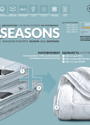 BLANKET 4 SEASONS WINTER-SUMMER TM IDEIA 155X215 CM WHITE10 photo