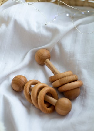 Wooden baby rattle Montessori1 photo