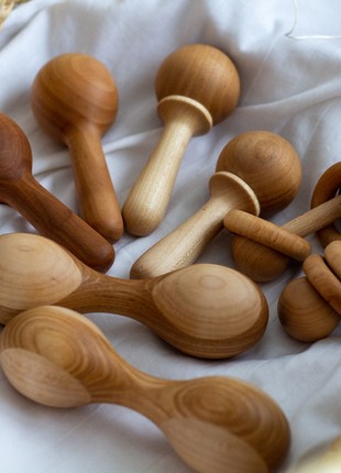 Wooden baby rattle Montessori7 photo
