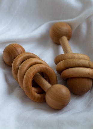 Wooden baby rattle Montessori6 photo
