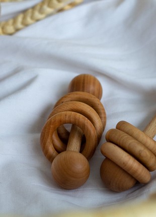 Wooden baby rattle Montessori2 photo