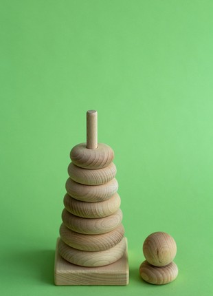 Montessori ring stacker wooden pyramid9 photo
