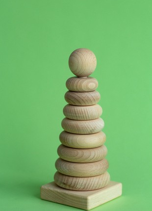 Montessori ring stacker wooden pyramid6 photo
