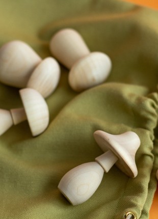 A set of wooden toys in a linen bag8 photo