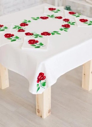Tablecloth with Petrikovka HISTROV 140×140 White