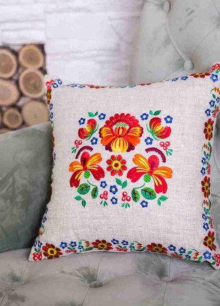 Pillow with embroidery “Petrikovka” HISTROV1 photo