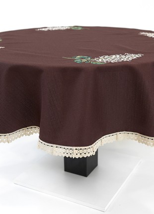 Tablecloth round with embroidery "Lilac" 171-19/002 photo