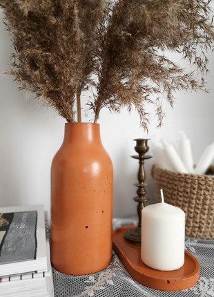 Orange modern concrete vase10 photo