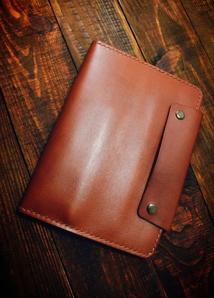 Leather organizer folder, portfolio, with a personalized notebook, A45 photo