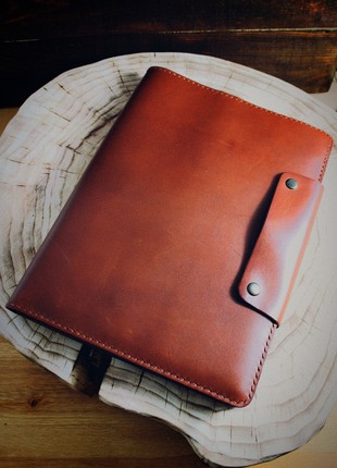Leather organizer folder, portfolio, with a personalized notebook, A44 photo