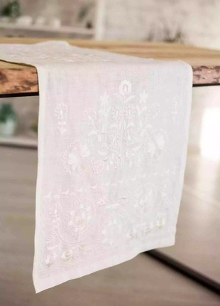 Towel with embroidery HISTROV 40×90 White1 photo