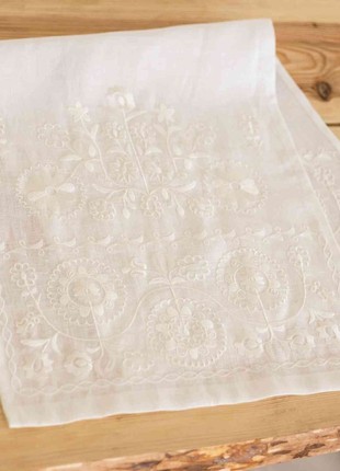 Towel with embroidery HISTROV 40×90 White2 photo