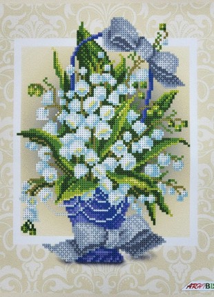 Kit Bead Embroidery Lilies of the Valley t-1255