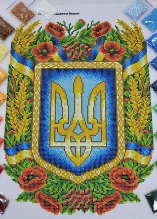 Kit Bead Embroidery Emblem of Ukraine bs-33063 photo