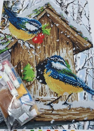 Kit Bead Embroidery Emblem Winter birds a3-k-3592 photo