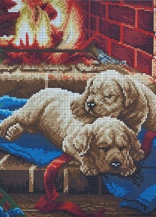 Kit Bead Embroidery  Spaniel puppies a3-k-551