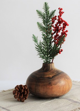 Handmade vase decorative, unique tabel wood vase