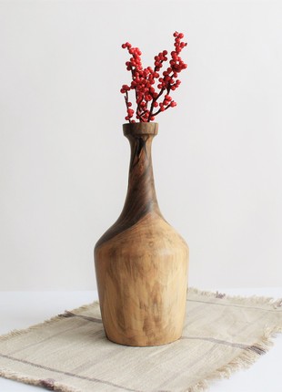 Large decorative vase handmade, wooden ikebana vase for dried flower9 photo