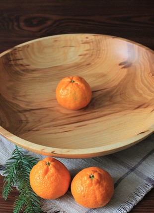 Large fruit plate handmade, salad serving wooden bowl9 photo
