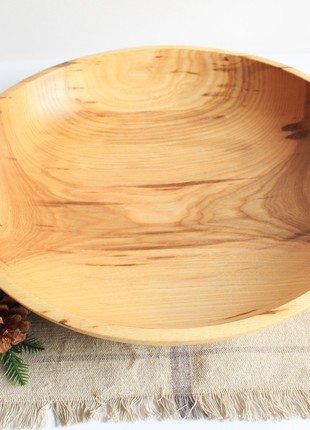 Large fruit plate handmade, salad serving wooden bowl5 photo