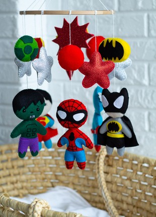 Musical baby mobile with bracket "Superheroes"4 photo