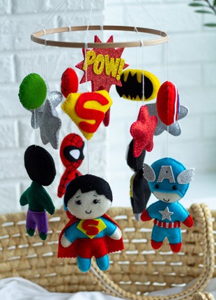 Musical baby mobile with bracket "Superheroes"3 photo