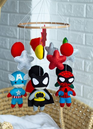 Musical baby mobile with bracket "Superheroes"2 photo