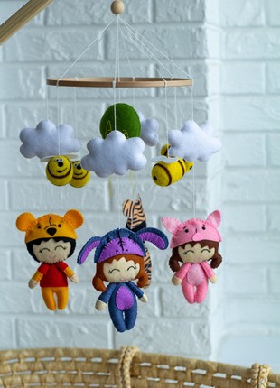 Musical baby mobile with bracket "Cheerful girls"3 photo