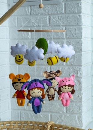 Musical baby mobile with bracket "Cheerful girls"4 photo