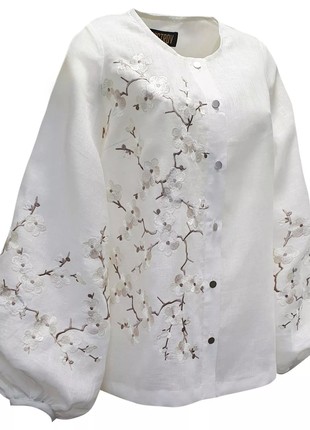 Embroidered shirt with Sakura embroidery2 photo