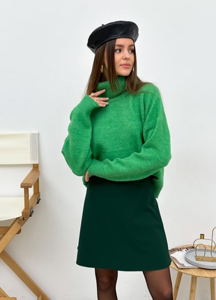 Green mini a-line skirt