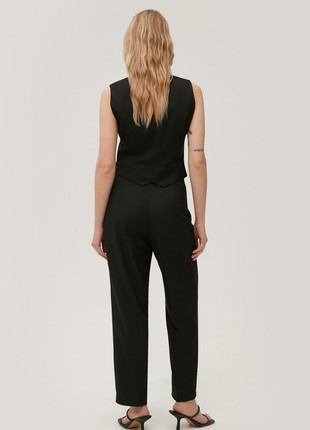 Tapered black pants made of suiting fabric with wool3 photo