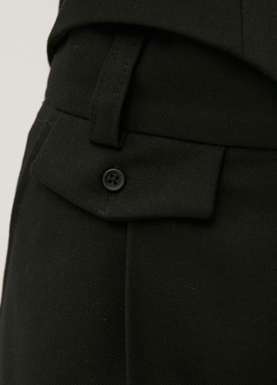 Tapered black pants made of suiting fabric with wool4 photo