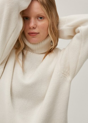 Cashmere milky high neck loose-fit sweater4 photo