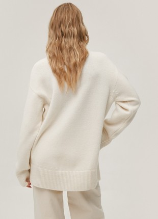 Cashmere milky high neck loose-fit sweater5 photo