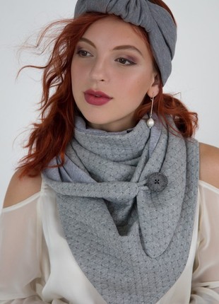 Stylish scarf double-sided scarf ,,,Ukrainian color,,  with original clasp, unisex