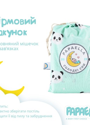 CHILDREN'S BEDDING SET PANDA TM PAPAELLA MINT6 photo