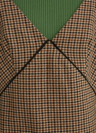 Straight-cut mini sundress in houndstooth pattern with wool4 photo
