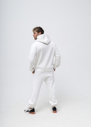 Basic Active Cotton Jogger Pants with Fleece | Milk color | Made in Ukraine | Rebellis3 photo
