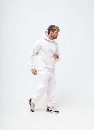 Basic Active Cotton Jogger Pants with Fleece | Milk color | Made in Ukraine | Rebellis6 photo