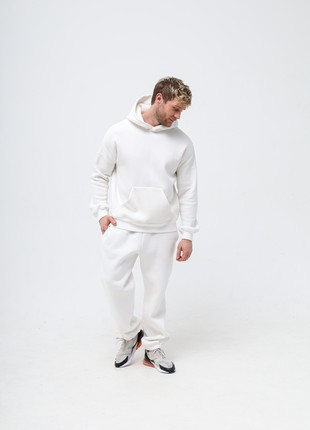 Basic Active Cotton Jogger Pants with Fleece | Milk color | Made in Ukraine | Rebellis8 photo