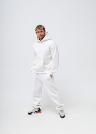 Basic Active Cotton Jogger Pants with Fleece | Milk color | Made in Ukraine | Rebellis9 photo