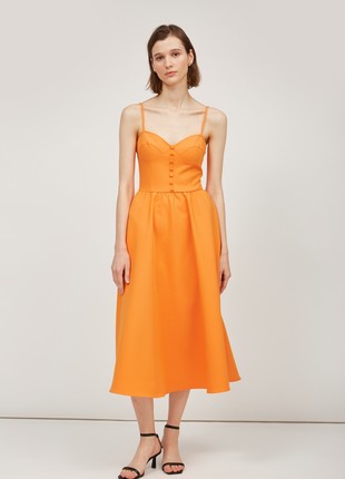 Orange midi dress1 photo