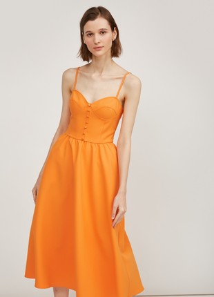 Orange midi dress2 photo