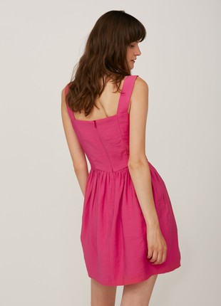 Fuchsia waist-fitted viscose sundress5 photo