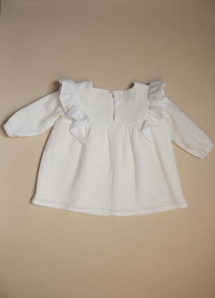 White muslin boho dress for girl3 photo
